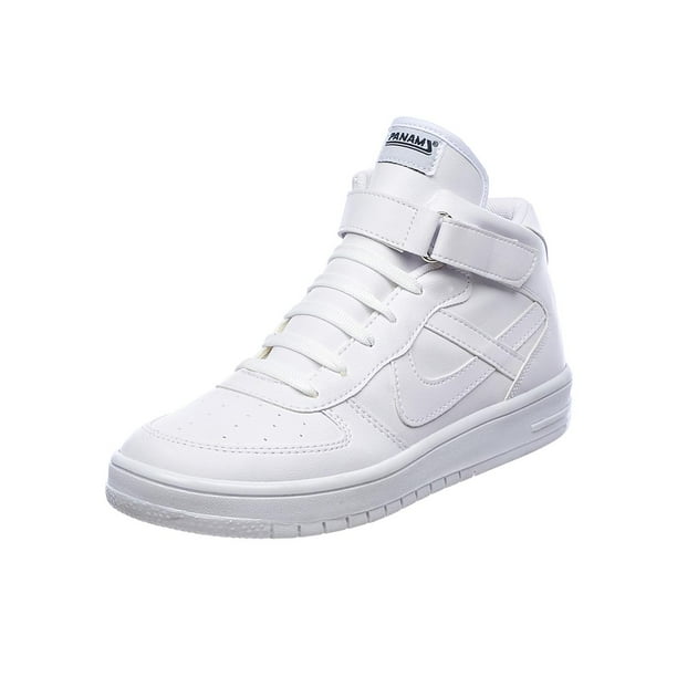 Tenis Panan Hombre Tipo Bota Cómodo Moda Básica Casual Escolar Tipo Piel Blanco 126C1W Panam 126C1W
