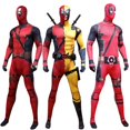 thumbnail image 2 of Disfraz de Deadpool para niños y adultos, disfraz de superhéroe con máscara, mono, vestido de fiesta, 2 of 5