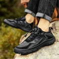 thumbnail image 5 of Mens Casual Walking Shoes Leather Oxfords Breathable Fashion Loafers Lightweight Non-slip Sneakers Black 9 US, 5 of 7