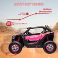 thumbnail image 3 of QinaQin UTV eléctrico infantil de 24V para 2 pasajeros, vehículo 4x4 con control remoto, asientos tipo piel, 4 amortiguadores, luces y música para paseos más cómodos, 3 of 8