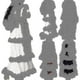 thumbnail image 1 of Pastel de moda para mujer, blanco y negro, con vestido largo de manga larga, ropa musulmana (hijab no incluido), 1 of 4