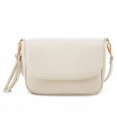 thumbnail image 1 of Bandolera EVVE con solapa pequeña, de piel vegana, color blanco roto, 1 of 6