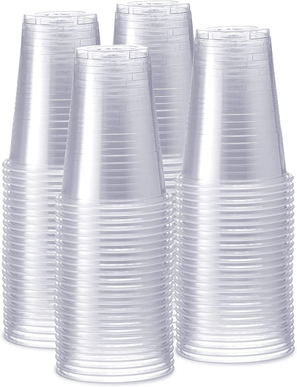 Comfy Package 16 Oz Plastic Drinking Cups Disposable Clear Cups for