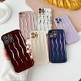 thumbnail image 2 of Compatible with iPhone 13 Pro Max Case Water Ripple Pattern Cute Curly Wave Frame Shape Shockproof Soft TPU Case for Women Girls Slim Phone Case (Burgundy), 2 of 13