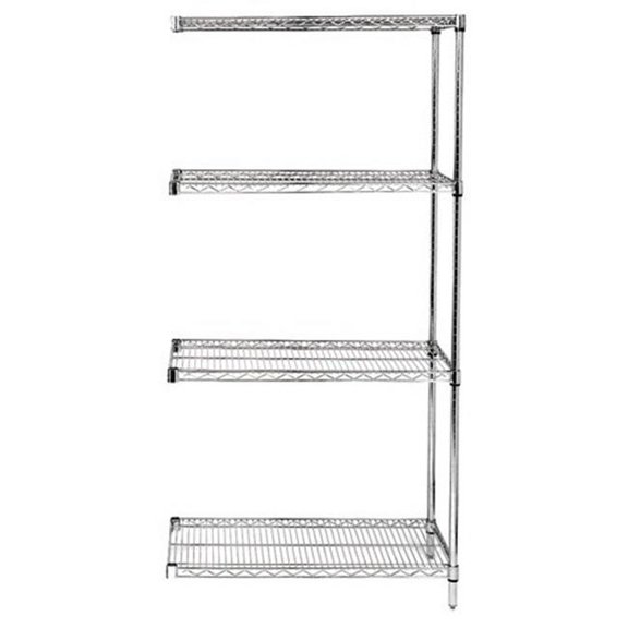 Quantum Storage AD86-1436S-5 Wire Shelving Add-on Kit, 14 x 36 x 86 in. - Stainless Steel, 5 Shelf