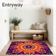thumbnail image 3 of ODIKA 3'x5' Machine Washable Non-Slip Area Rug, Bohemian Sunset Fade with Accents High Traffic Rug, Orange, 510583, 3 of 7