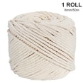 thumbnail image 1 of Cuerda de algodón para manualidades, bricolaje, hilo de algodón para tejer, manualidades, hilo de cuerda trenzada, 6 mm, 50 m, 1 rollo seitruly HA001999-04, 1 of 6