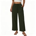 thumbnail image 6 of Tqcoqu Womens Casual Pants Loose High Waist Cropped Palazzo Beach Pants Summer Outfits 2026 Trendy,Army Green Women's S-XXL, 6 of 7