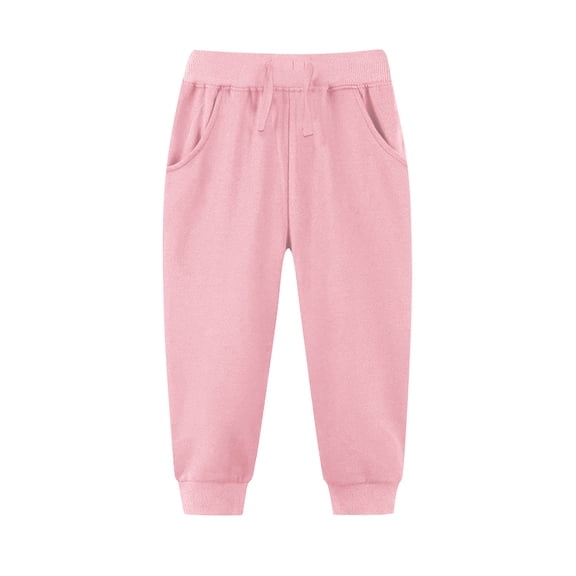 Xudanell Unisex Toddler Jogger Pants Kids Cotton Elastic Waist Winter Baby Sweatpants Pants 1-5Years (3-4 Years, Red)