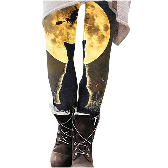 Hvot&aat Women's Fashion Independence Day Print Leggings With Yoga Sport Elastic Pants