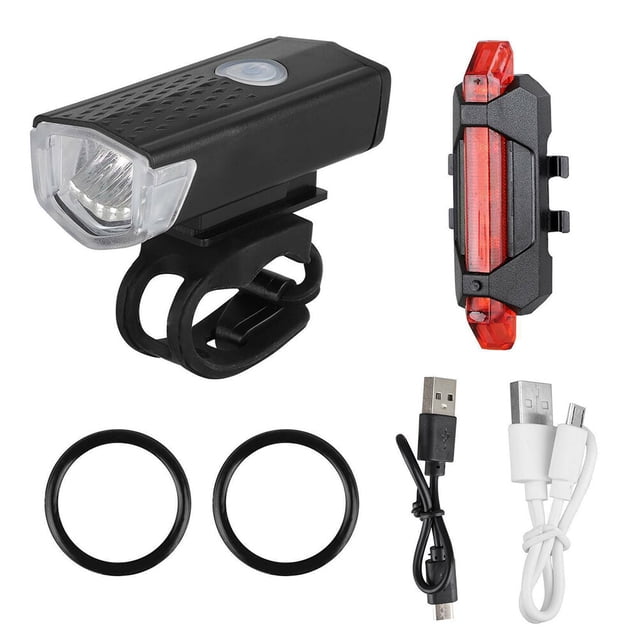 MasteelfCA 1 Ensemble Ensemble de Lumières de Vélo Lumière LED Rechargeable Combo Lumière de Sécurité pour Cyclisme