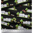 thumbnail image 2 of Soimoi Poly Georgette Fabric Vehicles,Tree & Shops Architectural Print Fabric by the Yard 42 Inch Wide, 2 of 3