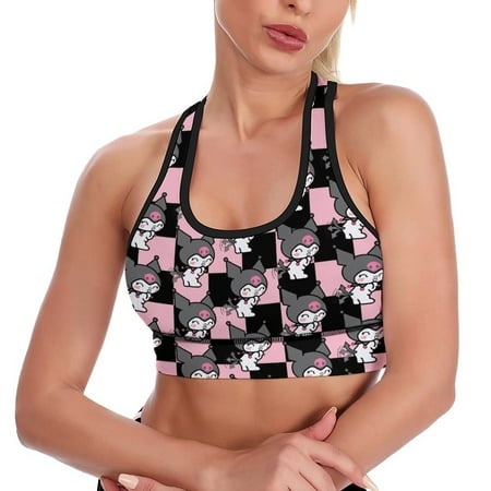 Beauty My Melody Women s Sports Bras Padded Crop Top Workout Slimming Yoga Tank Tops Camisole Vest Activewear Fitness Running Racerback With Built In Bra
