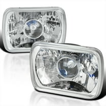 Spec-D Tuning Chrome Headlights Compatible with Most Vehicles Equipped with 7"X6" Headlights, Left Right Pair Headlamps Assembly