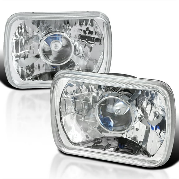 Spec-D Tuning Chrome Headlights Compatible with Most Vehicles Equipped with 7"X6" Headlights, Left Right Pair Headlamps Assembly