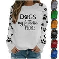 thumbnail image 4 of Cute Crew Neck Sweatshirts for Women Spring Fall Fashion Long Sleeve Graphic Print Pullover Tops Casual Workout Shirts(Black,M), 4 of 4