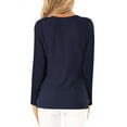 thumbnail image 4 of Women Long Sleeve Crossed Surplice Button Tops, 4 of 4
