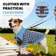 thumbnail image 4 of Fleece Dog Polo Tshirts with Leash Ring Lightweight Stretchy Dogs Clothes Striped Short Sleeves Pet Sweatshirt Soft Dog Shirts for Small Medium Dogs Chihuahua, Dachshund,Bulldog, 4 of 7