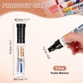 thumbnail image 2 of Uxcell Poster Markers, 2Pcs Large Capacity Permanent Huge Banners Posters Markers Bold Thick Chisel Tip Pen for Painting Drawing on Plastic Glass Wood Fabric Canvas, Black(0.5" Tip Width), 2 of 7