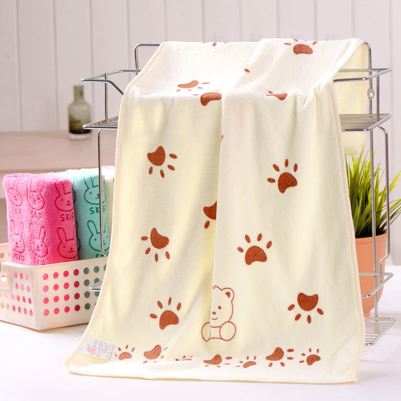 Rabbit Printed Kid Hair Towel Microfiber Drying Washcloth Face Cleaning Supplies 