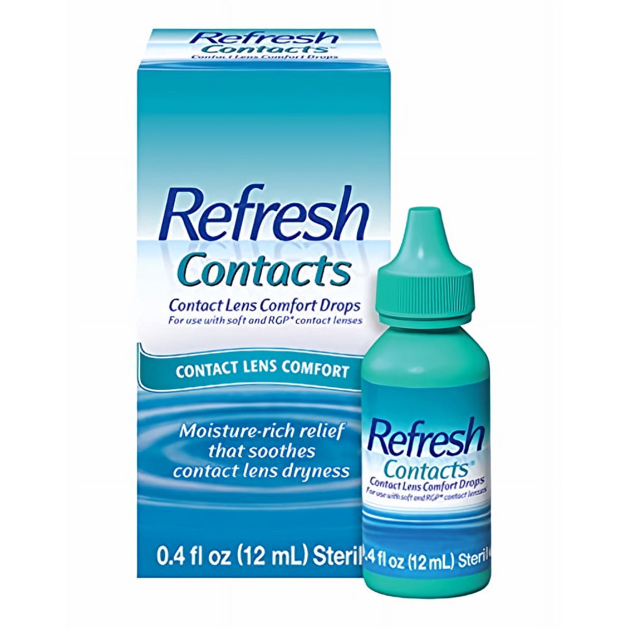 Refresh Contacts Contact Lens Drops, 0.4 Fluid Ounces (12 ml) (Pack of 3)