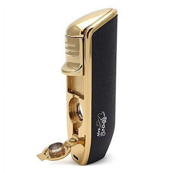 Mrs. Brog Triple Torch Cigar Lighter with Built in Cigar Punch - Three Adjustable Jet Flames - Ergonomic Grip - Cigar Accessories