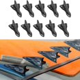 thumbnail image 3 of RULLINE Air Vortex Generator Diffuser Shark Fin 10pcs Set Kit Compatible with Spoiler Roof Wing Pointed End Style Carbon Fiber Pattern, 3 of 4