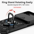 thumbnail image 5 of Dteck Case for iPhone 17 Air ,Shockproof TPU+PC with Slide Camera Cover Built-in 360° Rotate Ring Kickstand Magnetic Shockproof Back Cover,Black, 5 of 10