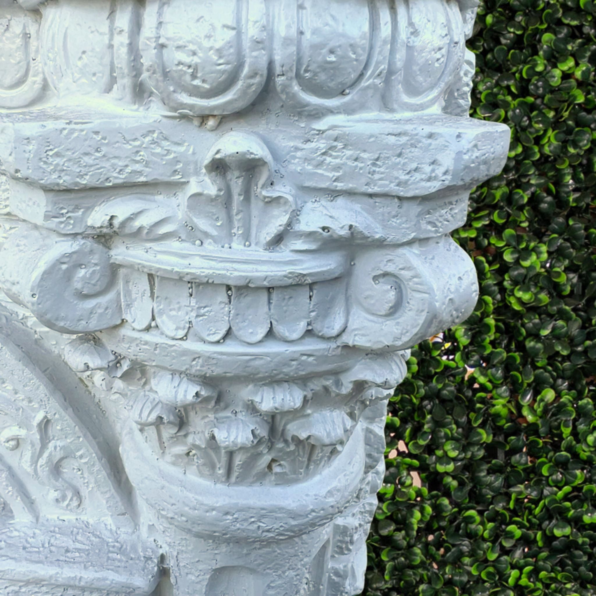 XBrand 30.3" Solar-Powered Outdoor Wall Fountain with Flower Maiden Statue, Antique Stone Waterfall Design for Garden, Yard Décor & Bird Bath, Polyresin
