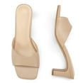 thumbnail image 3 of Bocca Women's Block Heel Square Toe Sandals Nude Backless Slip On Mules 6M, 3 of 5