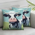 thumbnail image 3 of Cow Background Print Throw Pillow Covers Soft Corduroy Pillowcase  Decorative Cushion Cover Modern Square Cushion Cases for Living Room Bed Sofa Bedroom Pillow Included, 3 of 7