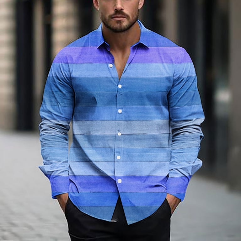 Polo Shirts for Men Slim Fit Button Down Long Sleeve Color Block Stripes Lapel Dress Shirts - Walmart.com Polo Shirts for Men Slim Fit Button Down Long Sleeve Color Block Stripes Lapel Dress Shirts - Walmart.com