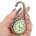 thumbnail image 3 of Reloj de cuarzo con clip, luz nocturna, aleación, unisex, con hebilla de mochila, correa, reloj de bolsillo, negro con esfera blanca, ideal para médicos, enfermeras, escalada y montañismo (blanco)., 3 of 5