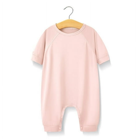 

cfhntfmh Newborn Infant Girls Boys Romper Casual Crewneck Baby Sleepwear 3/4 Sleeve Jumpsuit Summer Clothes