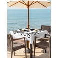 thumbnail image 2 of Outdoor Tablecloth with Umbrella Hole and Zipper, Happy Easter Rabbits Square Table Cloth 54x54 Inch Waterproof Tablecloth, Black Plaid Polka Dots Rabbits Spring Picnic Table Cover for Patio Camping, 2 of 7