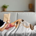 thumbnail image 3 of Fox Soft Flannel Fleece Throw Blanket, Drawing of Animal Wearing Polka Dotted Bandana, Cozy Plush for Indoor and Outdoor Use, 50" x 70", Apricot Dark Coral, by Ambesonne, 3 of 5