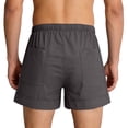 thumbnail image 4 of USNSM Men's Linen Shorts Summer Loose Fit Bermuda Shorts with Pockets Casual Drawstring Elastic Waist Vacation Beach Shorts Gray S, 4 of 7