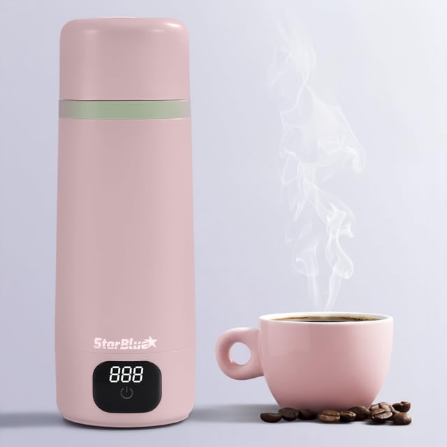 Hervidor portátil StarBlue 350 ml rosa, 6 modos de temperatura, 100-240 V