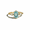 Yellow Plated, variant on Hexagon Cut Aquamarine Engagement Ring, Kite Shape Diamond Stackable Ring, Past Present Future Anniversary Ring, Promise Ring, Wedding Ring.