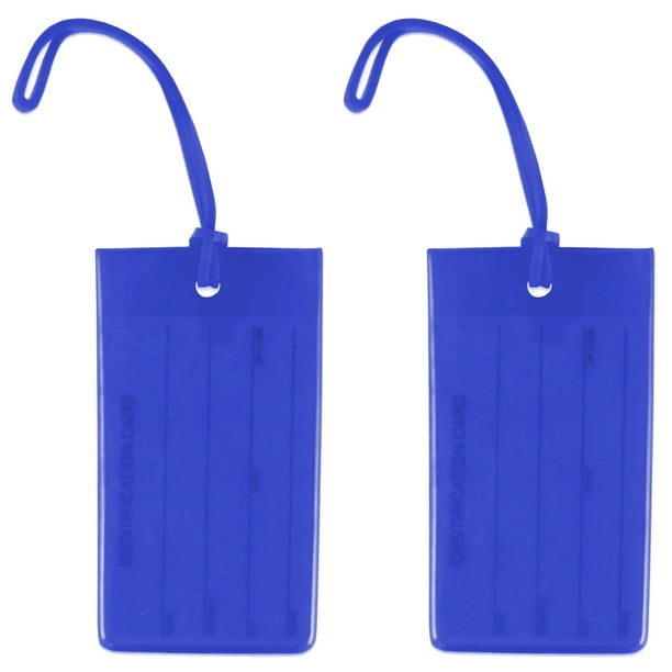Luggage Tags Business Card Holder Travel ID Bag Jelly Tags Set of 2 (Blue)