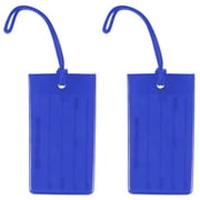 Luggage Tags Business Card Holder - Travel ID Bag Jelly Tags - Set of 2 (Blue)