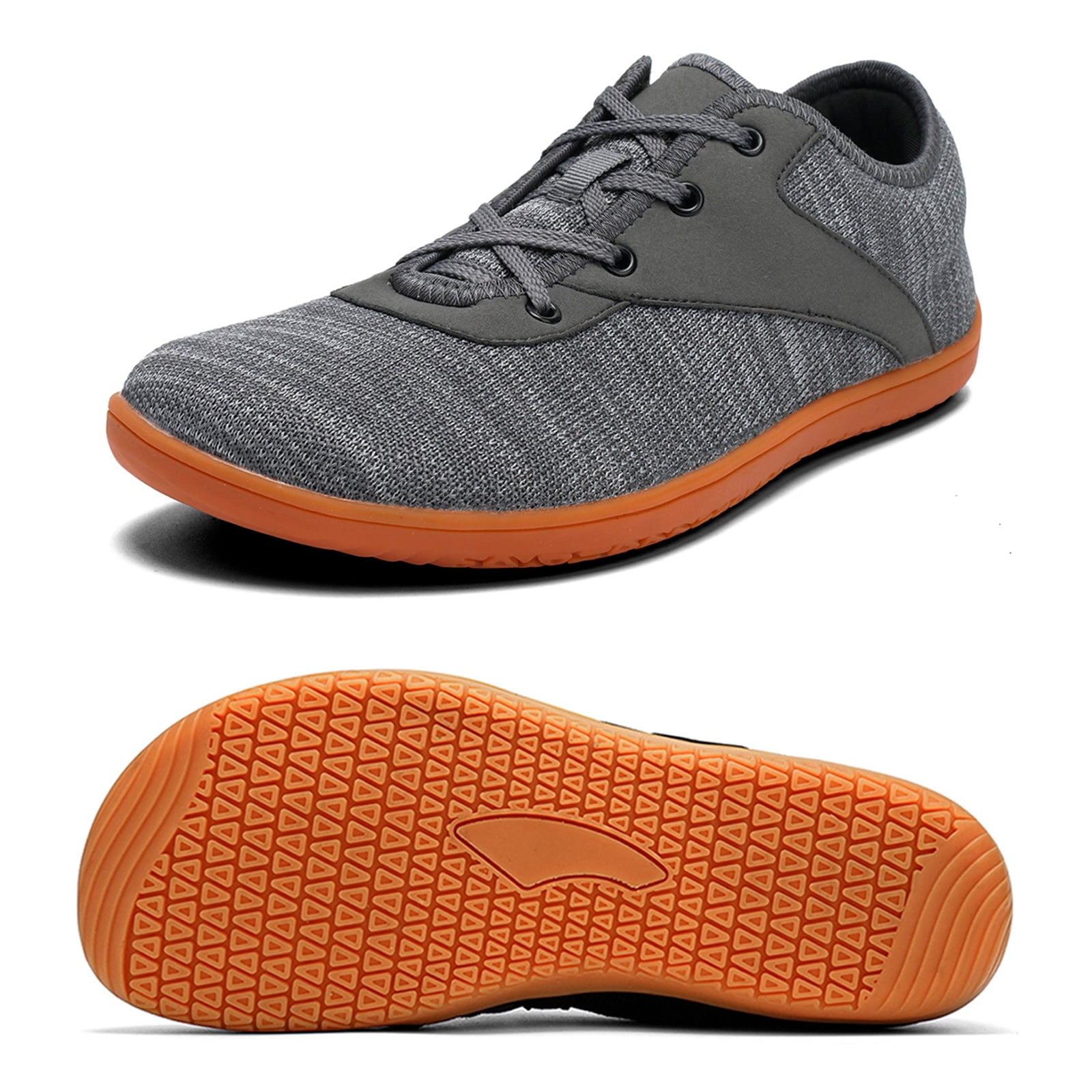 Wide Toe Box Barefoot Shoes Lightweight Mesh Tennis Shoes Zero Drop Casual Sneakers for Men 11 Wide,Dark Gray