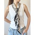 thumbnail image 3 of stylesilove Women Floral Print Silk Like Scarf Square Neckerchief Soft Bandana Small Shawl Neck Wraps for All Season (Black), 3 of 7