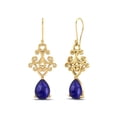 thumbnail image 2 of 7x5 MM Poire Lapis 925 Sterling Silver Gold Vermeil Filigrane Dangle Goutte Femmes Boucle d'Oreille, 2 of 4