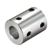 10mm to 10mm Bore Rigid Coupling 25mm Length 20mm Diameter Aluminum Alloy Shaft Couplers Connector Silver 2pcs