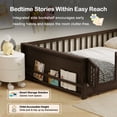 thumbnail image 3 of Miniyam Full Size Kids Floor Bed with Guardrails, Door and Book Storage, Espresso, 3 of 7