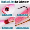 thumbnail image 5 of 3PCS Bucktail Jigs Saltwater Fluck Lures Assorted Jigs Head Fishing Lures, 5 of 6