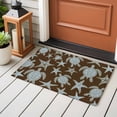 thumbnail image 5 of Marine Life Washable Small Entryway Area Rugs 2'x3', Vintage Blue Sea Turtles Starfish Black Background Low Pile Throw Rug Non-Slip Sturdy Edge Binding Carpet for Front Door Floor Room Entry, 5 of 9