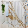 thumbnail image 3 of White Yellow Marble Shower Curtain Set, Waterproof Shower Curtains for Bathroom, Ink Painting Modern Art Washable Fabric Cloth Bath Curtain for Bathtub Decoration with Hooks 48x72 Inches, 3 of 9