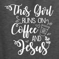 thumbnail image 5 of Wild Bobby This Girl Runs On Coffee And Jesus Inspirational/Christian Unisex Crewneck Graphic Sweatshirt, Heather Black, XX-Large, 5 of 5